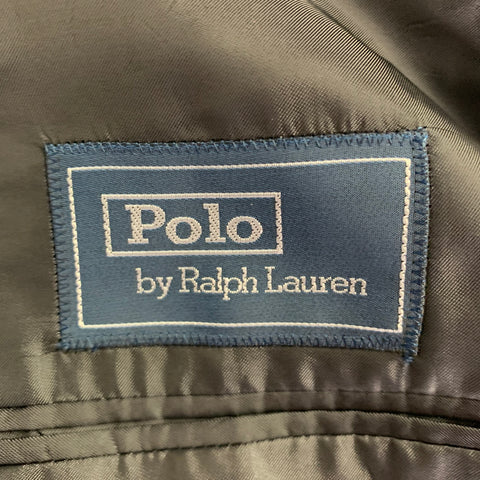 POLO by RALPH LAUREN Size 44 Black Charcoal Nailhead Virgin Wool 3 Piece Suit