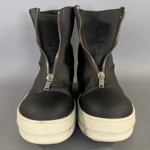 DRKSHDW Size 9 Black White Leather Zip Up Boots