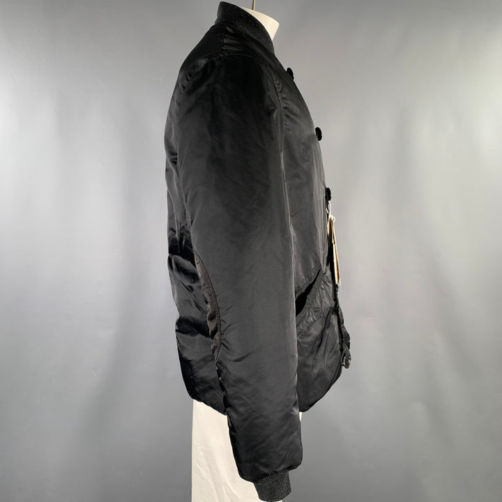 VISVIM Size L Black Nylon Reversible Bomber Jacket