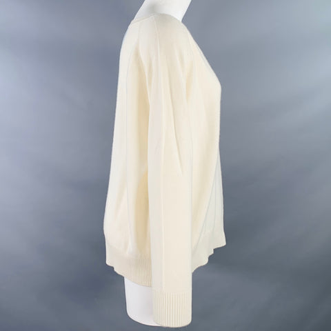 PINK PINEAPPLE Size M Cream Pink Blue Cashmere Crown Stripe Boat Neck Pullover