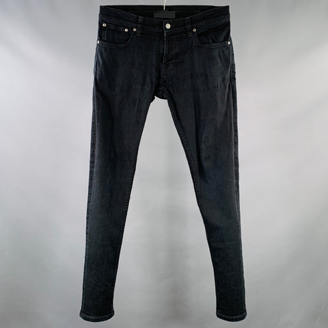 NUDIE JEANS Size 33 Indigo Twill Organic Cotton Blend Skinny Jeans
