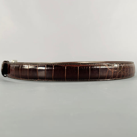 COACH Size 34 Brown Alligator Leather Belt