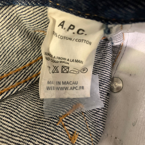 APC Size 31 Navy Cotton Straight Jeans