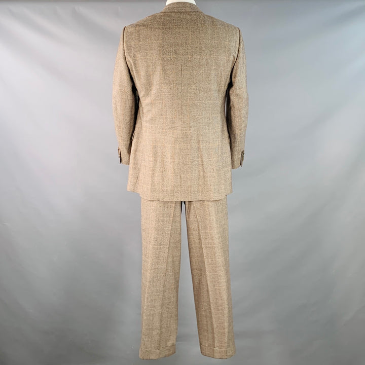SAMUELSOHN Size 42 Regular Alton Tan Brown Glenplaid Wool Notch Lapel Suit