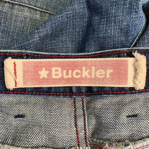 BUCKLER Size 31 Blue Cotton Denim Straight Jeans