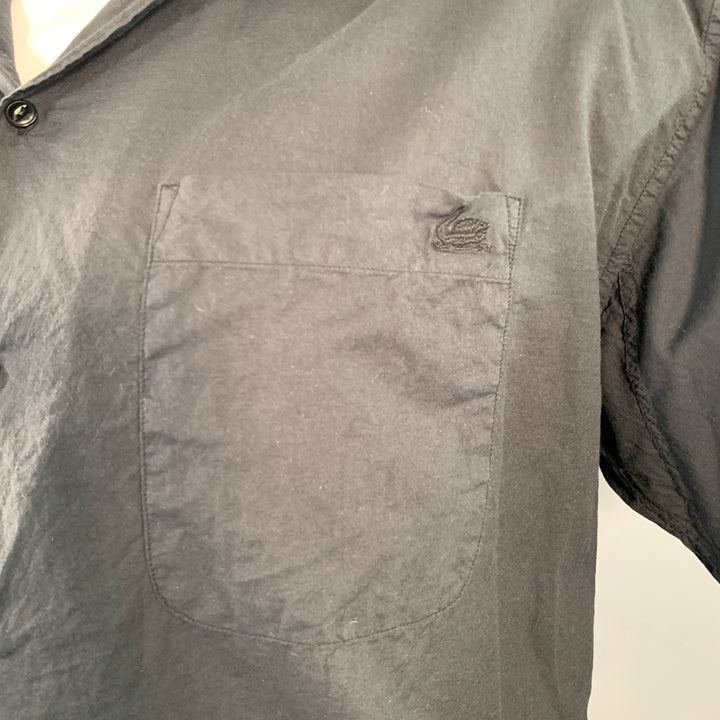 MERZ B. SCHWANEN Size XL Black Organic Cotton One Pocket Oversized Short Sleeve Shirt