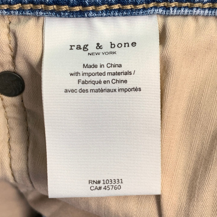 RAG & BONE Size 30 Fit 3 Athletic Light Blue Cotton Blend Jeans