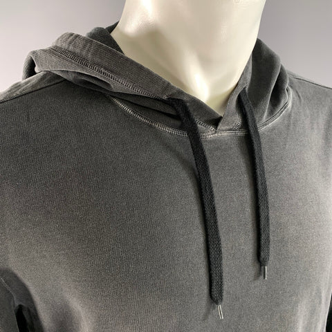 ACRONYM Size XL Grey Wash Cotton Hooded Sweatshirt