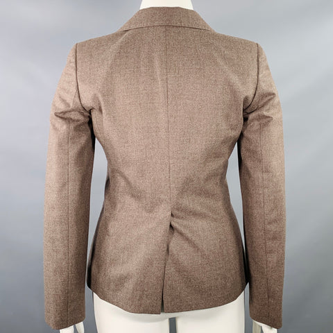 PIAZZA SEMPIONE Size L Taupe Wool Blend Notch Lapel Jacket Blazer