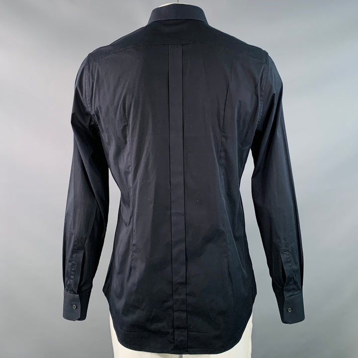 DOLCE & GABBANA Size L Black Cotton Blend Button Up Long Sleeve Shirt