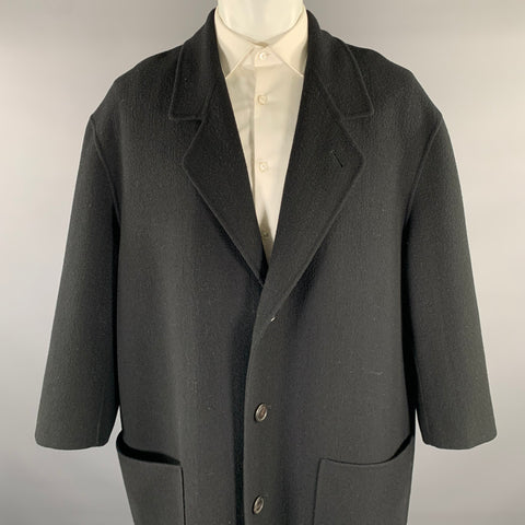 ISSEY MIYAKE Size M Black Wool Nylon Patch Pocket Coat