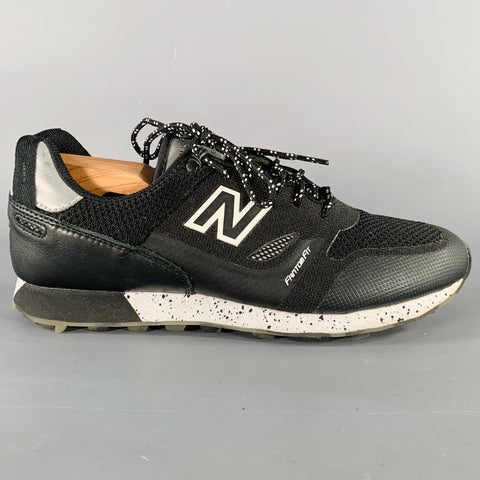 NEW BALANCE Size 8.5 Trailbuster Black White Mixed Fabrics Mesh Athletic Sneakers