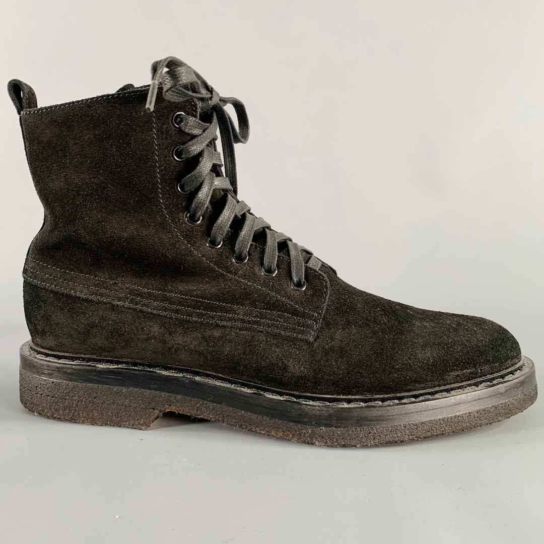 AQUATALIA Size 10.5 Black Suede Leather Side Zipper Boots  display picture 1