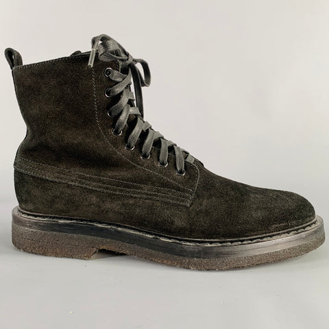 AQUATALIA Size 10.5 Black Suede Leather Side Zipper Boots