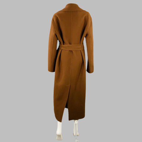 THE ROW Taille S Manteau ceinturé en mélange de laine marron