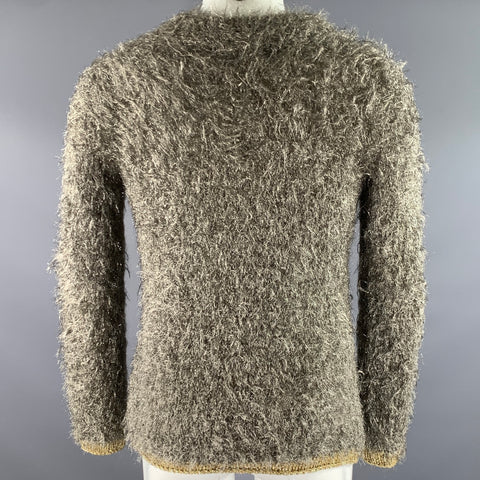 COMME des GARCONS Size S Silver Gold Textured Nylon Blend Crew-Neck Sweater