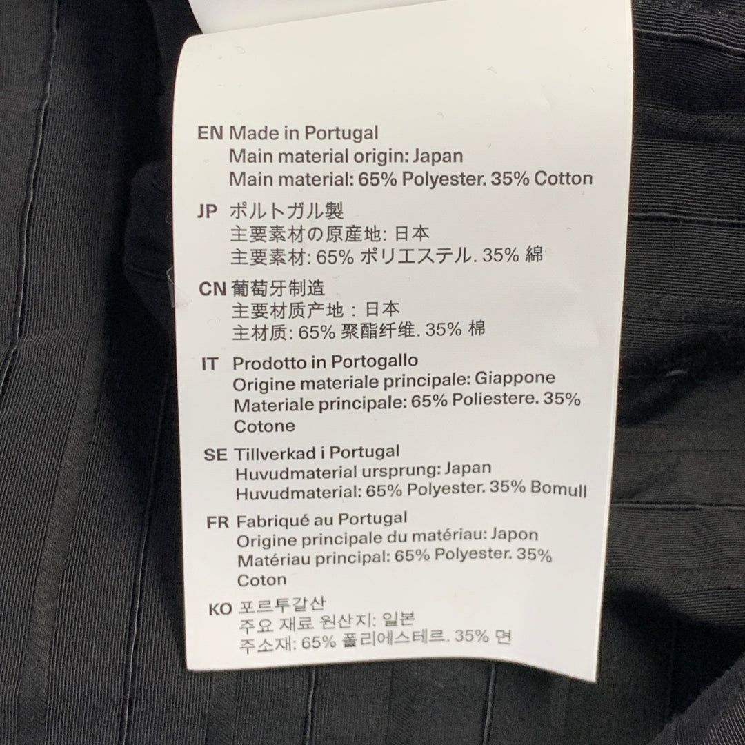 OUR LEGACY Size S Black Pinstripe Polyester Cotton Short Sleeve Shirt