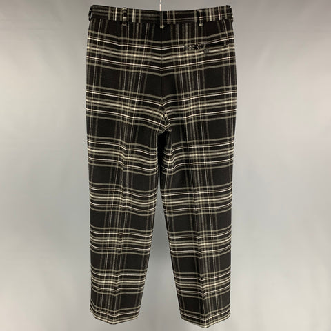 PS by PAUL SMITH Size 32 Black & Grey Plaid Polyester Blend Zip Fly Dress Pants