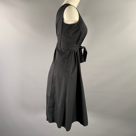 JIL SANDER Size 2 Black Cotton IW405708 Open back Knee-Length Dress