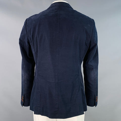 RODD & GUNN Chest Size L Navy Corduroy Cotton Sports Fit Single Breasted Sport Coat