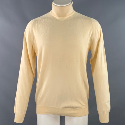 PRINGLE Taille M Pull à col roulé en cachemire tricoté crème