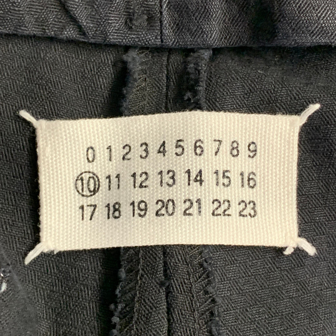 MARTIN MARGIELA Size 44 Navy Checkered Cotton Notch Lapel Suit