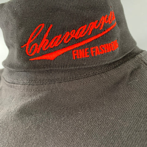 WILLY CHAVARRIA Size L Turtleneck Hardcore Black White Graphic Cotton Pullover