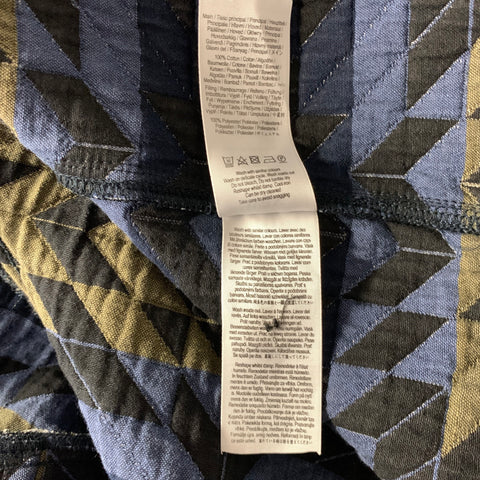 WAX SS2023 Size XL Black Blue Quilted Polyester Button Up Jacket