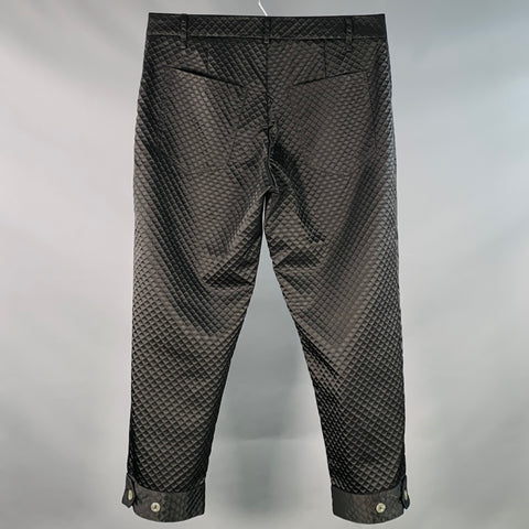 SONG FOR THE MUTE SS22 AVENUE D'IVRY Size 34 Black Embossed Nylon Five Pockets Casual Pants