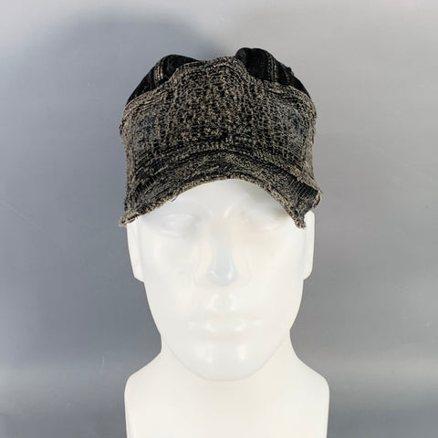 KAPITAL KOUNTRY One Size Black Charcoal Distressed Twill Cotton Baseball Cap Hat