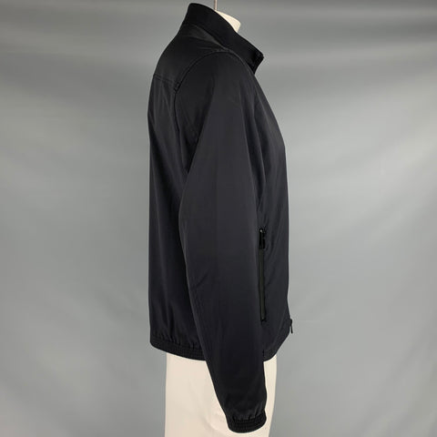 THEORY Size XL -Tremont- Black Polyamide Blend Zip Up Jacket