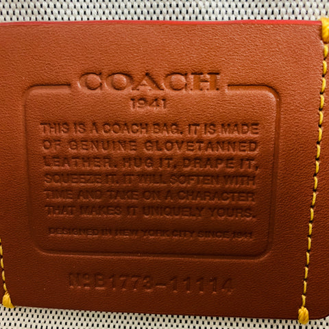 COACH x NASA White Multi Color Logo Pebble Grain Leather Bag