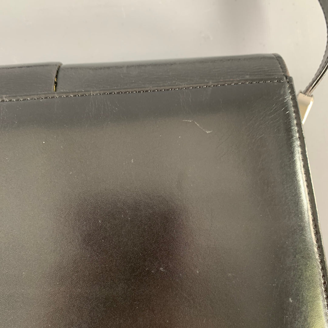 PIERRE BALMAIN Black Silver Leather Shoulder Bag Handbag