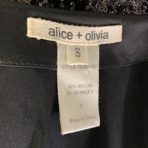 ALICE + OLIVIA Size S Black Nylon Knee Length Dress