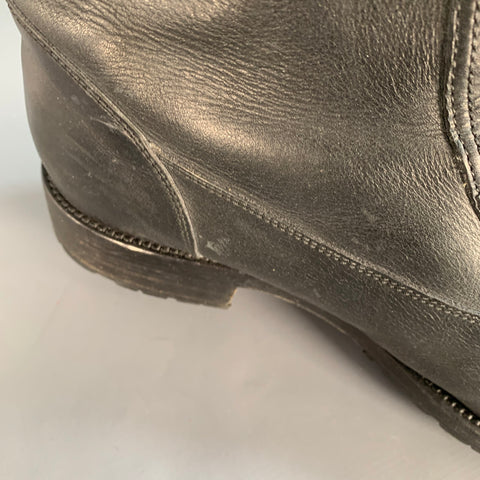 MARC JACOBS Size 10.5 Black Leather Cap Toe Zip Up Boots