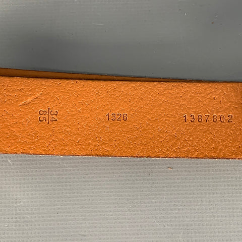 POLO by RALPH LAUREN Size 34 Brown Gold Leather Logo Square Buckle Belt