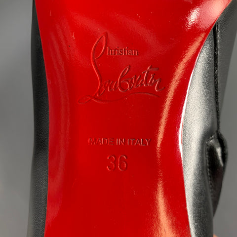 CHRISTIAN LOUBOUTIN Size 6 Black Side Zipper Stiletto Boots