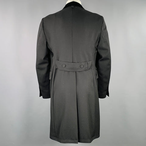 BROOKS BROTHERS 2007 Size M Black Twill Wool Single Breasted Coat