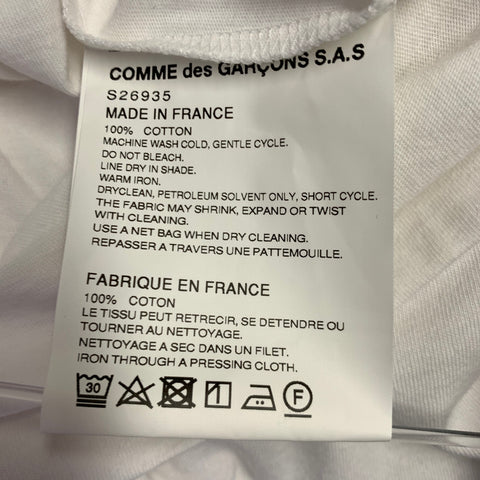 COMME des GARCONS SHIRT Size L White Cotton Oversized T-shirt