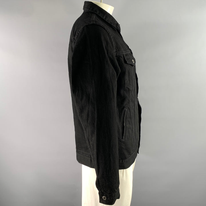 3SIXTEEN Size L Black Solid Denim Selvedge Jacket