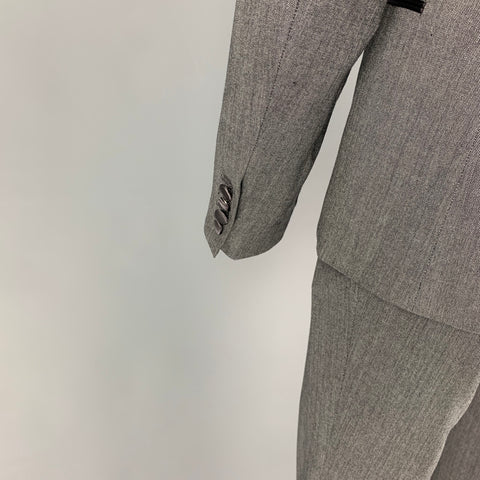 DOLCE &amp; GABBANA Taille 36 Costume de smoking à revers cranté en laine et soie grise