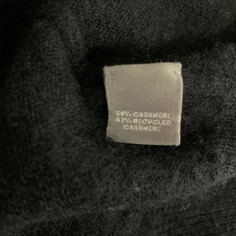 NIEMAN MARCUS Size XL Black Knitted Cashmere Zip Up Jacket
