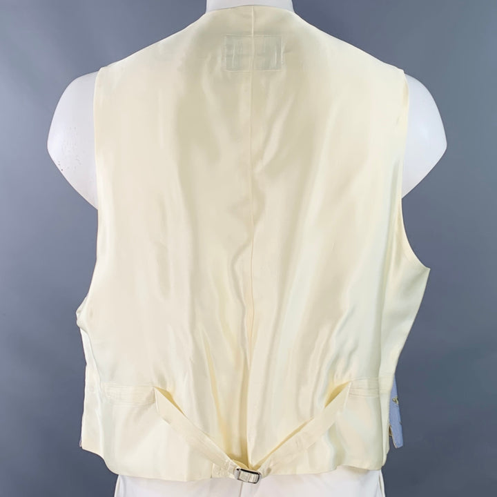 FAVOURBROOK Size 46 Blue Gold Embroidered Bees Silk Classic Vest
