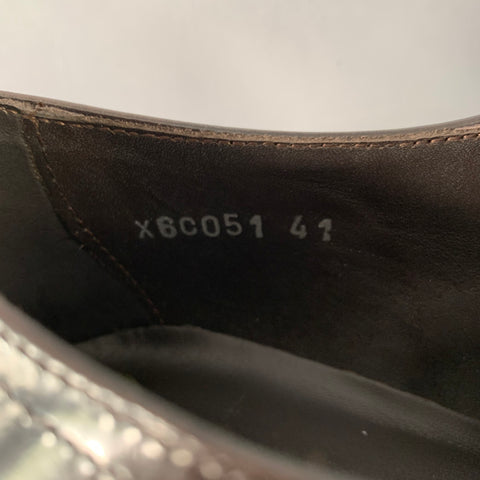 ARMANI COLLEZIONI Size 8 Brown Leather Derby Lace-Up Shoes