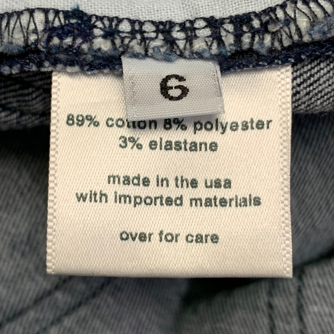 RACHEL COMEY Size 6 Indigo Cotton Blend Cargo Pockets Jeans