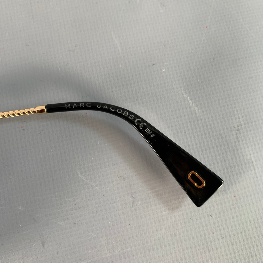 MARC JACOBS Black Gold Acetate Metal Oversized Round Sunglasses