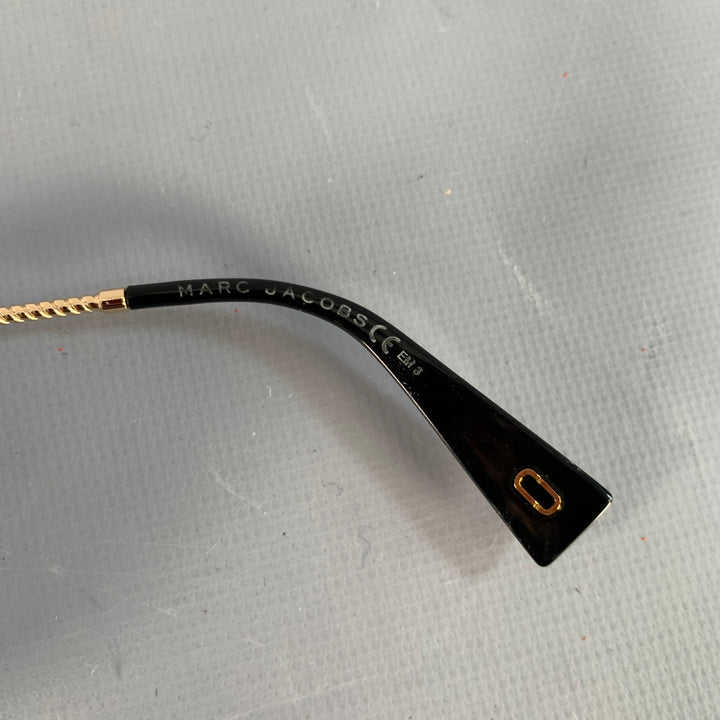 MARC JACOBS Black Gold Acetate Metal Oversized Round Sunglasses