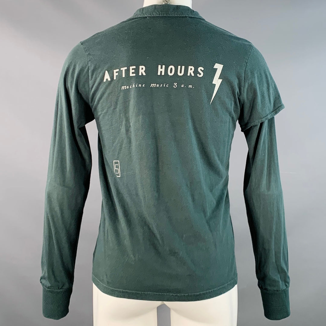 NICE COLLECTIVE Size M Green Cotton Asymmetrical One Pocket Sweatshirt