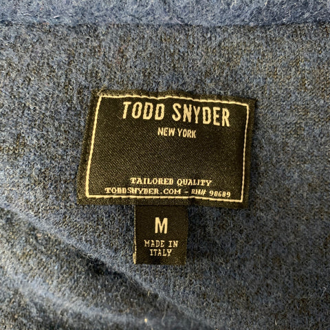 TODD SNYDER Size M Blue Textured Wool Blend Jacket