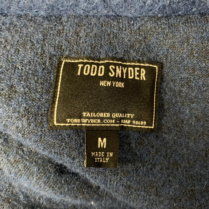 TODD SNYDER Size M Blue Textured Wool Blend Jacket